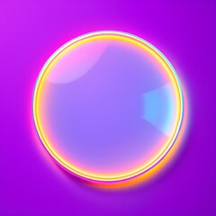 Fototapeta premium Neon Glow Circle Purple Background