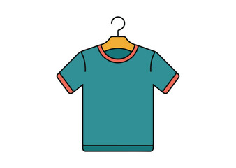 Teal t-shirt on hanger Vector Illustration, Teal t-shirt on hanger Icon