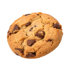 Chocolate chip cookie isolated on transparent background  
