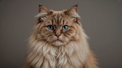 Fototapeta premium Stunning female feline with blue eyes, hypoallergenic and perfect for allergy sufferers