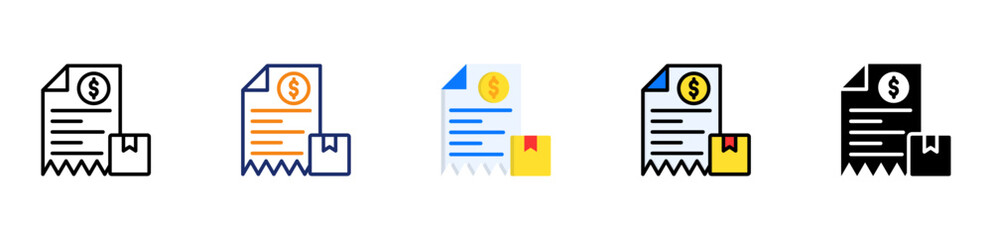 Product Invoice Icon Multi Style 