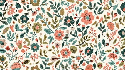 Abstract nature-themed ethnic floral elements crafted for posters and fabric designs