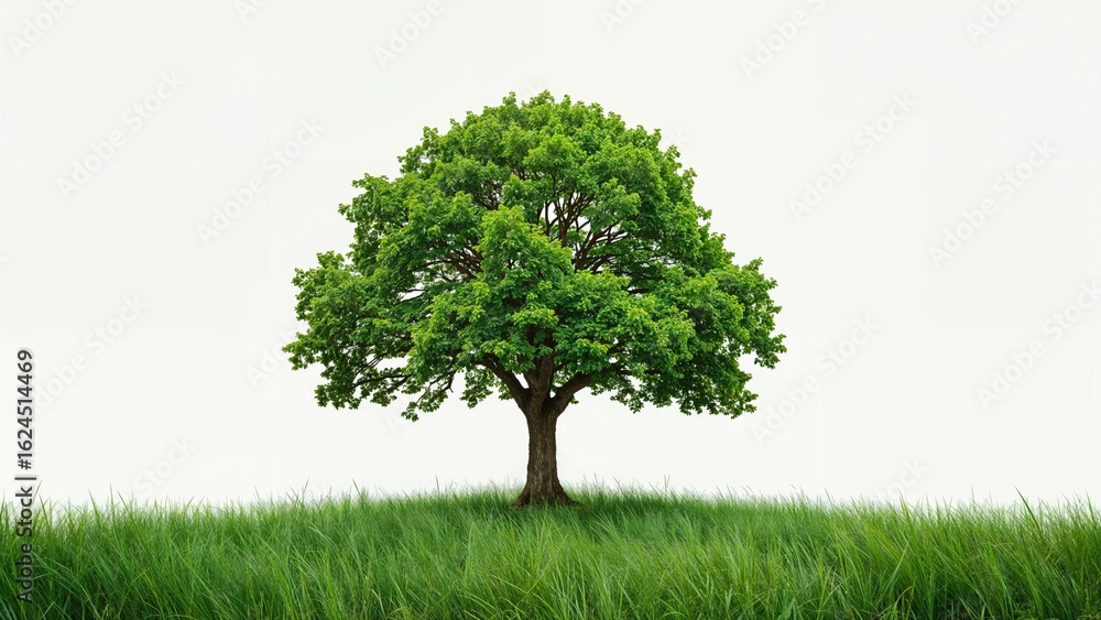 Poster a single tree contrasted with its surroundings provides a compelling image for use in eco-friendly d