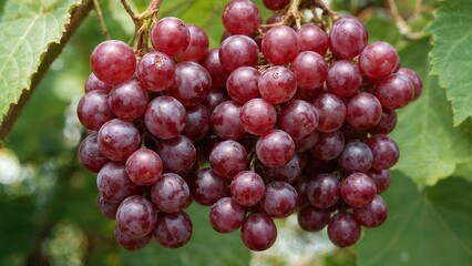 Fototapeta premium Sweet Economical Healthy Fresh Appetizing Vivid Red Grapes And Prompt Me to Send a Fruit Package to My Little Sister