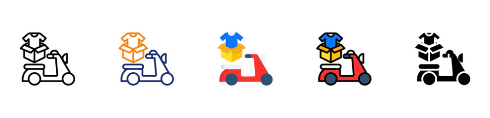 Clothing Delivery Icon Multi Style 