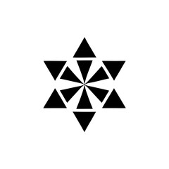 Modern Geometric Mandala Logo with Golden Triangles