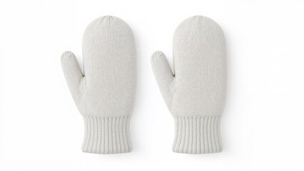 Isolated clear mittens mockup set showing both sides