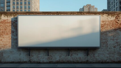 Obraz premium Void advertising panel attached to a brick exterior
