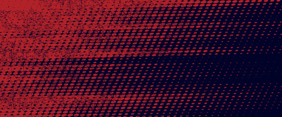 Halftone dots red and blue color pattern gradient grunge texture background. Dot pop art comic sport style vector illustration. grunge vector dots