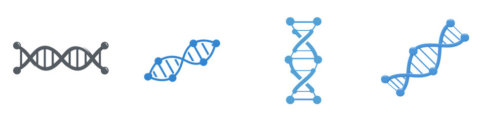 DNA Helix Icons: Genetic Code, Science, and Biotechnology