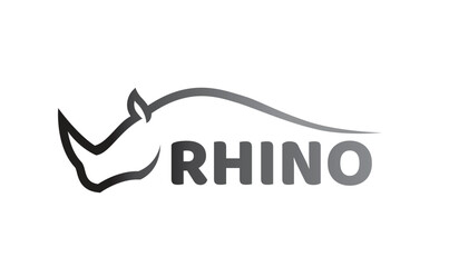 rhinoceros head logo vector design symbol illustration