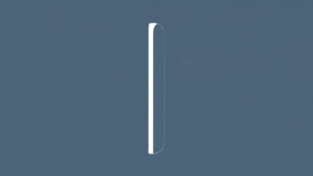 Minimalist vertical white rounded rectangle on a muted blue background