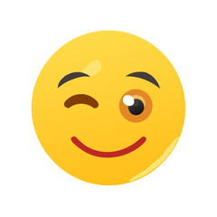 Playful Winking Emoji Face Giving a Friendly Winking Expression