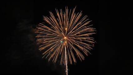 Artistic design of fireworks with abstract blurry lights and black backdrop