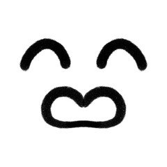 Joyful face Illustration: A simplistic illustration portrays a minimalist face radiating with pure, unadulterated joy, with eyes and a cheerful mouth.