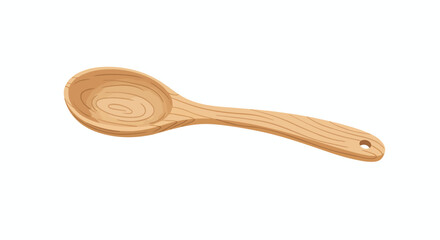 Wood spoon isolated on white background. For cooking use or illustration