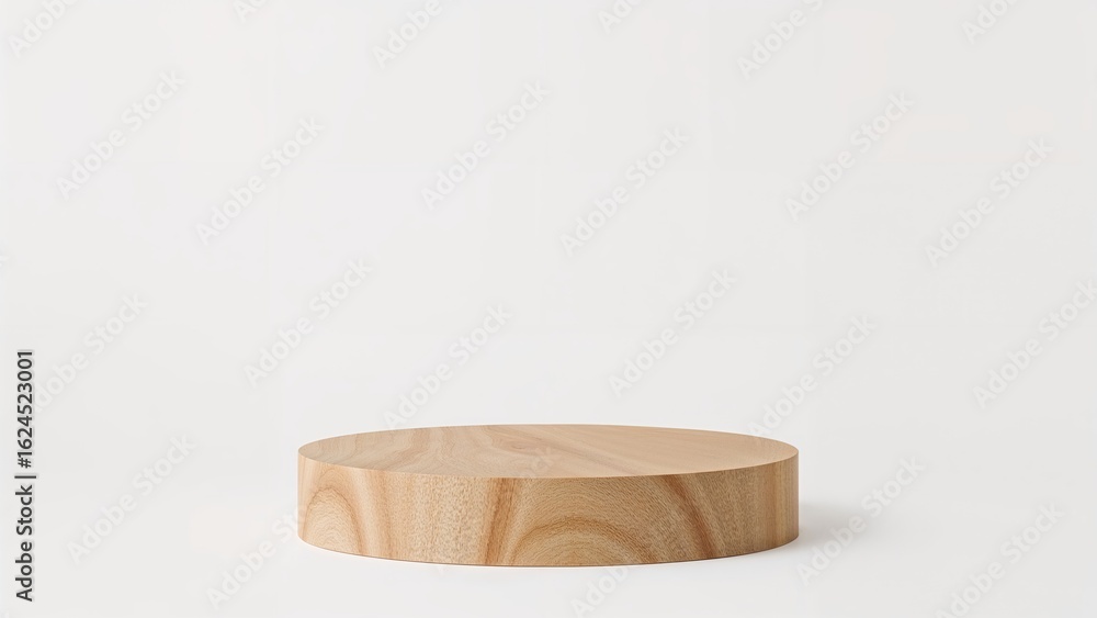 Poster wooden display stage without items on a paper background