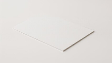 A lone blank sheet of paper set on a white background
