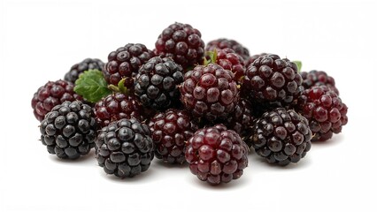 Blackberries on a Plain White Background