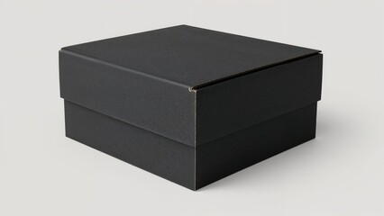 Fototapeta premium Black corrugated carton featuring kraft paper texture and stripes