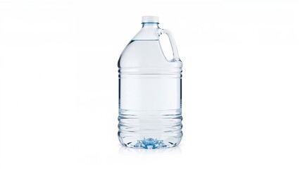 Fototapeta premium White background featuring a sizable plastic bottle of potable water