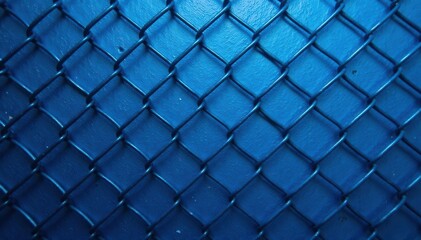 Abstract blue metal grid; geometric shapes, textured backdrop , lines, surface, texture