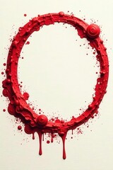 Abstract red circle and oval frames; sketchy style , set, vintage, icon