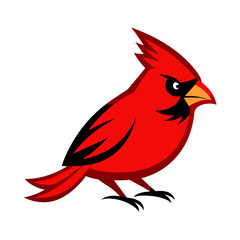 Red Cardinal Bird Logo with Aggressive Lean, Modern Lines, and White Background