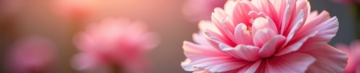 Fototapeta premium Elegant pink carnation arrangement, soft bokeh Ideal Mother's Day greeting , photography, celebratory