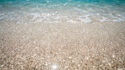 Up-close look at a picturesque sandy beach