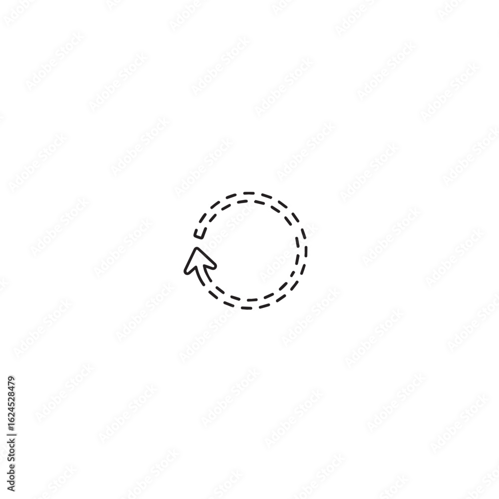 Aufkleber vector art of circular arrow with dashed line isolated on white background representing refresh