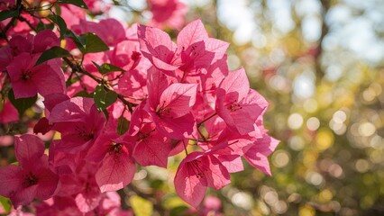 Stunning rosy bougainvillea blooms