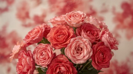 Captivating close-range image of garden flowers with a dreamy blur