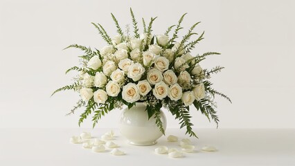 Stunning Arrangement of Ivory Roses