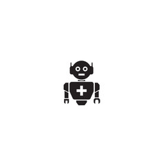 Fototapeta premium Vector art of medical robot isolated on white background providing healthcare assistance