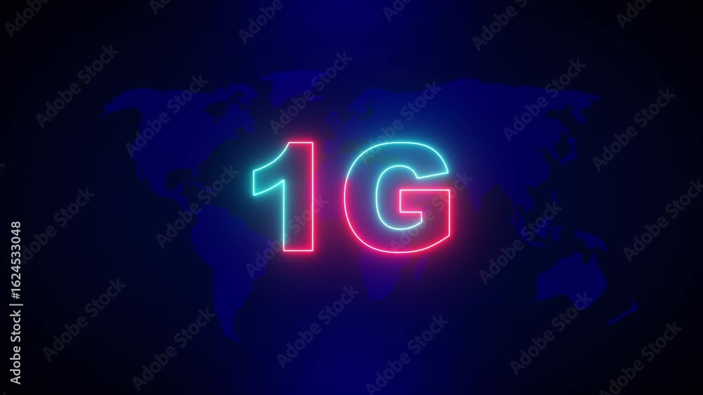 Poster world futuristic 1g technology wireless data high-speed internet network concept motion graphic anim