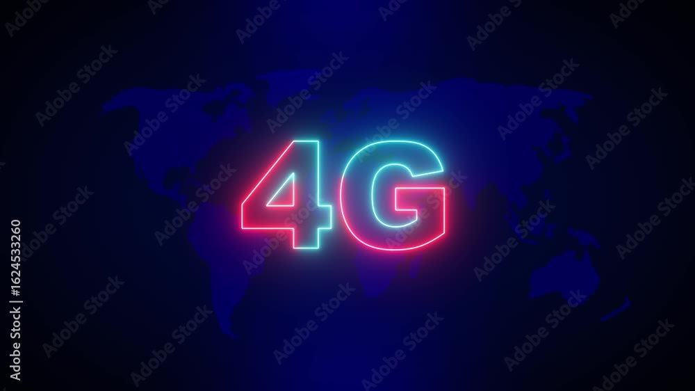 Poster world futuristic 4g technology wireless data high-speed internet network concept motion graphic anim
