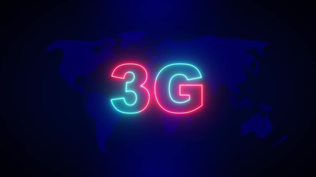 World futuristic 3g technology wireless data high-speed internet network concept motion graphic animation. 3G hi speeds connection futuristic abstract digital technology loop background Earth Globe.