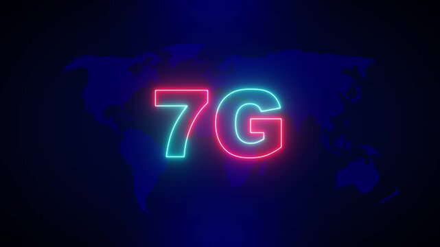 World futuristic 7g technology wireless data high-speed internet network concept motion graphic animation. 7G hi speeds connection futuristic abstract digital technology loop background Earth Globe.