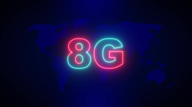 World futuristic 8g technology wireless data high-speed internet network concept motion graphic animation. 8G hi speeds connection futuristic abstract digital technology loop background Earth Globe.
