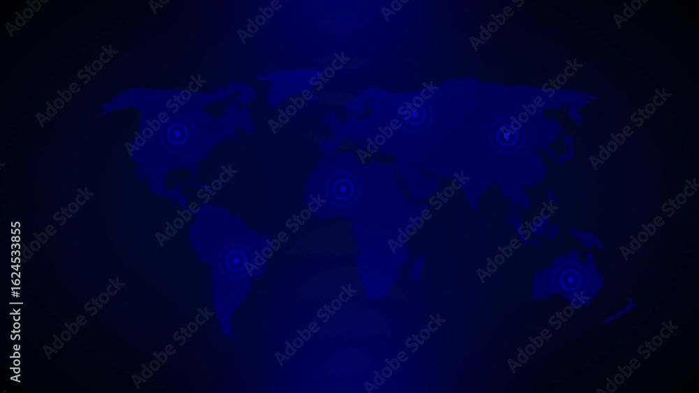 Poster global business network connection. world map point line. blockchain technology for financial invest