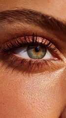 Clean Beauty Close-Ups built for soft glow and lifelike clarity Close-up of a beautiful eye with natural makeup.