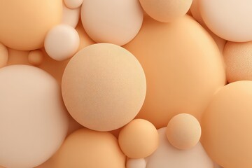 Abstract Background Of Soft Peach And Cream Colored Spheres
