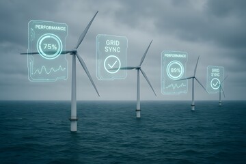 Holographic Performance Data on Offshore Wind Turbines Under Cloudy Sky in Open Ocean