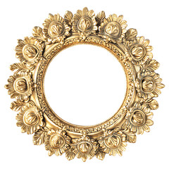 Elegant golden frame with baroque ornaments