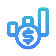 paid engagement line gradient icon