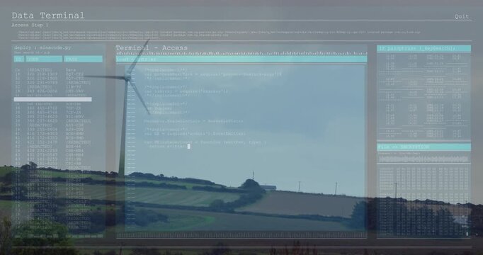 After 1 second UI appearing Python deploy_microdev script running as turbine rotating, monitoring