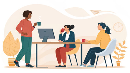 Diverse team collaborating in a modern office, perfect for website banners or marketing materials.