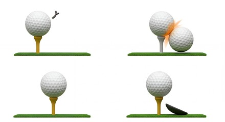 Golf ball placement tutorial images