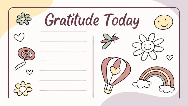 Gratitude journal template printable for daily reflection and mindfulness practice today planner page